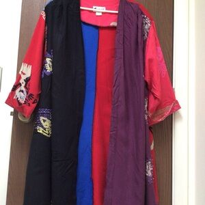 We Be Bop Vibrant Tunic kimono top100% rayon embroidered Aztec, 3XL